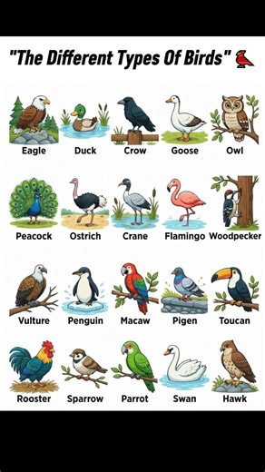"The different types of birds" 🦜