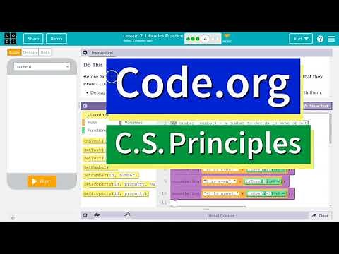 Code.org Lesson 7.3 Libraries Practice | Tutorial with Answers | Unit 7 C.S. Principles