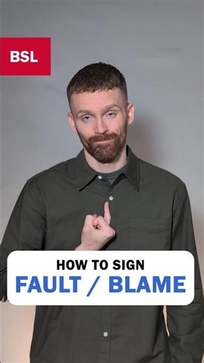 How to sign Fault or Blame: BSL Sign of the Day 269