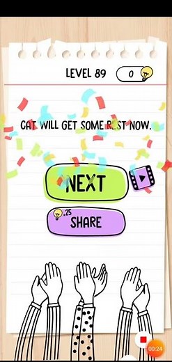 Brain test level 89 Let the cat in please, it is freezing outside Walkthrough