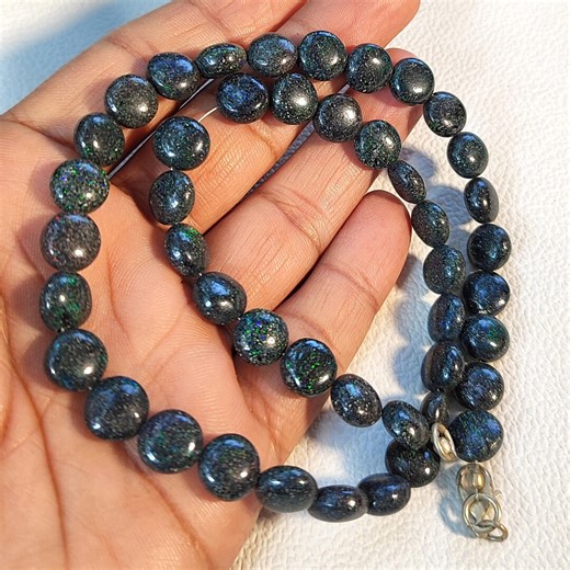 Australian Matrix Fire Opal Gems 9 Mm Round Coin Shape Beads Necklace 16 Inch - Etsy