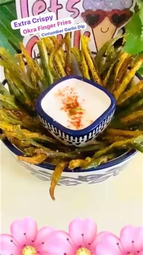 Ever tried Crispy Okra Fries as snack?*Garlic Cucumber Dip* #shortvideo#trending#shortsfeed#shorts