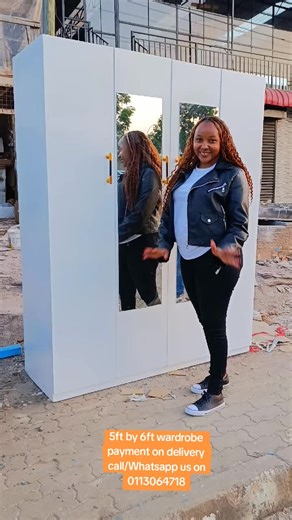 Stylish 5ft by 6ft Wardrobe with Hidden Drawers