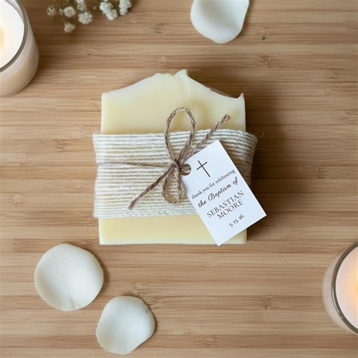 Personalized Baptism Favors, Handmade Soap Favor, First Communion Favors, Christening Party Favor for Guest, Boho Baby Shower Guest Gift - Etsy