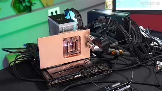 NVIDIA GeForce RTX 5090 FE with a custom water block: GPU runs 25C cooler, GDDR7 is 30C cooler