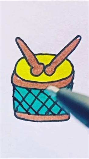 How to draw a drum 🥁 easy drawing step by step made for people who love to draw!!.