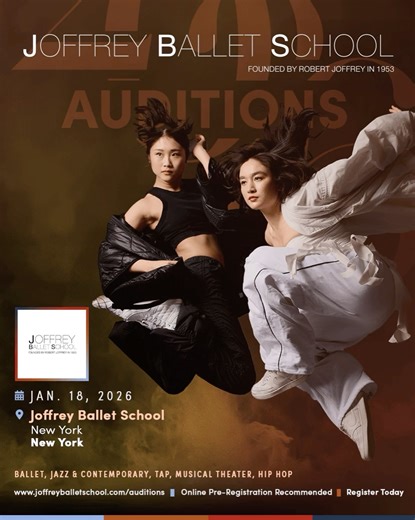 SUNDAY, JANUARY 18TH we will be hosting our first 2026 Flagship Auditions at our Manhattan studios!⁠ ⁠ Dancers will be considered for acceptance and potential merit-based scholarships for our 2026 Summer Intensive—don’t miss this opportunity! Pre-registration is highly recommended to secure your spot.⁠ ⁠ Not able to attend this audition? Find another location, as we travel all across the globe! ⁠ We cannot wait to dance with you!⁠ ⁠ Click here to REGISTER TODAY: https://jbs.tours/flagshipjanuary