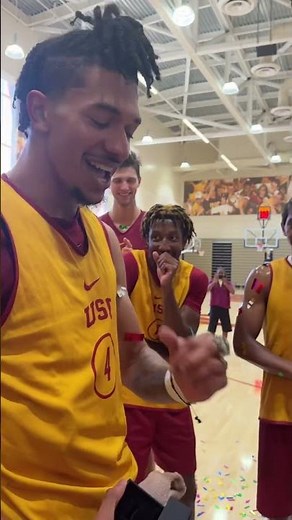Surprising Chad Baker-Mazara with his 2025 Final Four ring #usc #collegebasketball