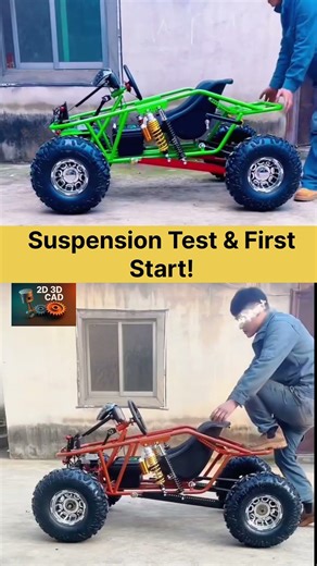 Testing the Suspension on my Custom-Built Red Buggy