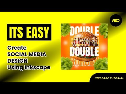 how to create social media design flayer burger using inkscape