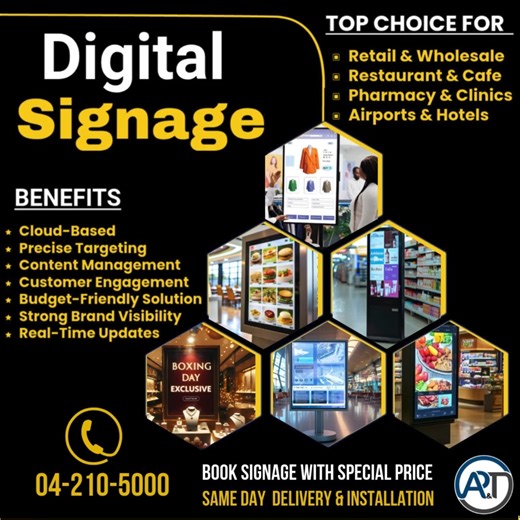 Team AP&T on Instagram: "✨ Turn Screens into Sales with AP&T offered Digital Signage! ✨ From Retail & Supermarkets 🛒 to Restaurants, Cafés ☕, Pharmacies 💊, Airports ✈️ and the Travel Industry 🌍 🔥 Exclusive Bundle Deals | Limited-Time Offers on smart Digital Signage solutions that grab attention and drive engagement in real time. 📞 Call us now to unlock the best pricing & offers! 04 210 5000 info@apntbs.com | www.apntbs.com #digitalsignage #retailtech #restaurantmarketing #smartdisplays #apn