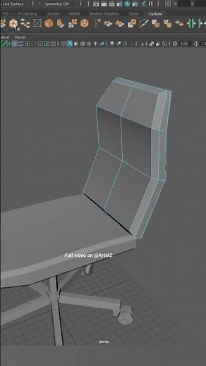 Low Poly Swivel Office Chair 3D modeling Autodesk Maya tutorial