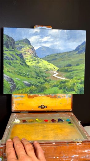 Samuel Earp on Instagram: "FREE Digital Seascape Print Download. Send me a DM with the word PRINT and I’ll send it to you. This painting is inspired by the Scottish Highlands. I painted this artwork in oils on a 11” x 14” linen panel. #oilpainting #art #landscapepainting"