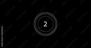 Animation of number two, 2, for intro and titles, moving circles, animated font