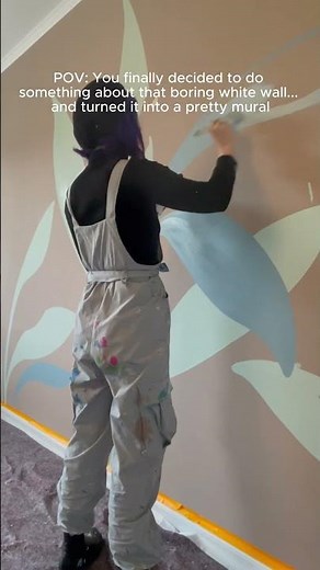 Floral mural on a dark brown background