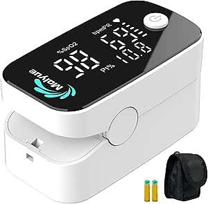 Pulse Oximeter with case storage Bag HD Screen Display Oximeter Finger Adult SpO2 HR Monitor Professional Certified Blood Oxygen Saturation Monitor