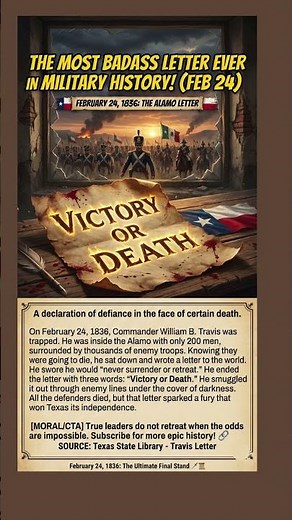 Victory or Death" – The Most Badass Letter Ever Written in Military History | February 24, 1836