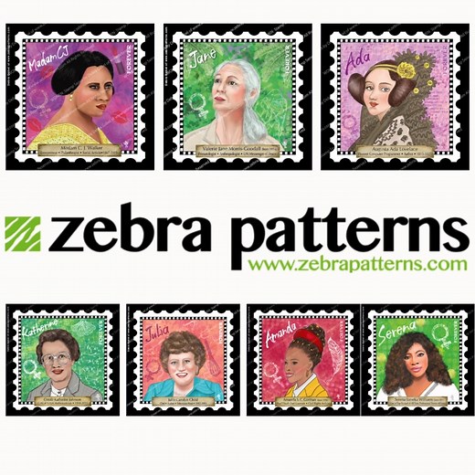 Bold. Brilliant. Unforgettable. 💫 From Ada Lovelace to Serena Williams, celebrate the women who changed the world—one stitch at a time. 🧵 Shop Herstory Stamp Panels: [link in bio or use full link] #HerstoryQuilts #WomensHistoryMonth #ZebraPatterns #CelebrateWomen #AdaLovelace #SerenaWilliams #AmandaGorman #KatherineJohnson | Zebra Patterns