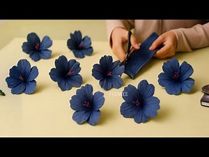 Amazing DIY Denim Hibiscus 🌺 | Turn Old Jeans into Beautiful Fabric Flowers!