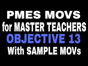 PMES 2025 for Master Teachers / Objective 13