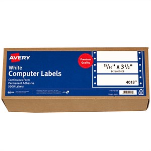 Avery Dot Matrix Printer Address Labels, 5,000 White Labels (4013)
