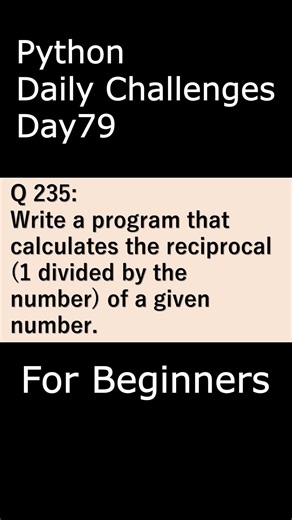 Python Daily Challenges Day079 For Beginners #programming #python #beginners