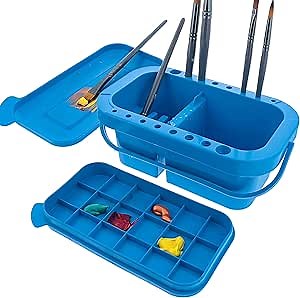 U.S. Art Supply 16-Hole Plastic Paint Brush Cleaner Washer & Paint Brush