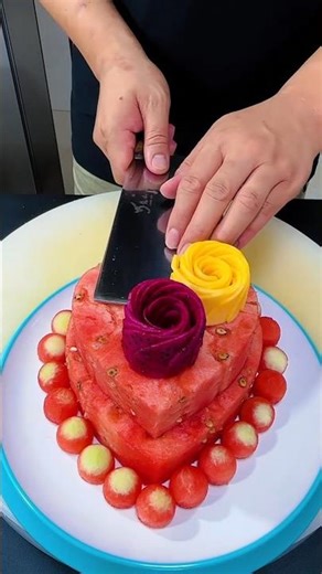 A Watermelon Surprise for My Daughter's Birthday 🎂🍉 | how to make fruit cake #shorts #factsfetch