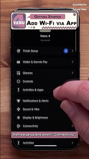 Tutorial - Venu 4: Add Wi-Fi via App #venu4 #garminwatch #garmintutorial