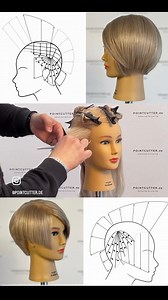 9.7K views · 401 reactions | The asymmetrical bob is currently still popular. The lengths of the heavy side can be connected or unconnected for a more contrasting look. The neck area can remain symmetrical or it can be designed asymmetrically. This haircut flatters round face shapes and gently plays around facial features. #pointcutter #hairtutorial #haircutting #haireducation #friseure #coiffure | Verve Studio | Facebook