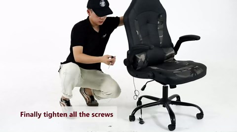 PC Gaming Chair Ergonomic Office Chair Desk Chair with Lumbar Suport Flip Up Arms Headrest Adjustable PU Leather Executive High Back Computer Chair for Women Men Adults,Red