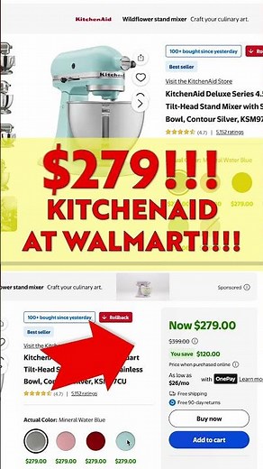 Walmart Rollback Alert! KitchenAid Mixer!