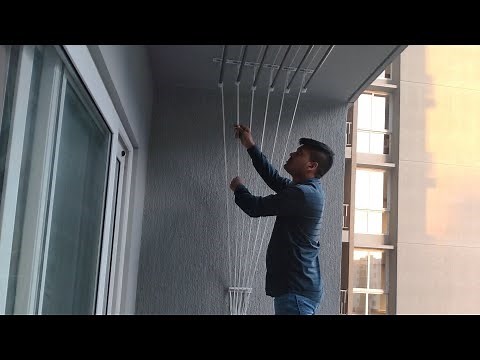 How to install pulley cloth Drying Hanger Celling Roof in Balcony