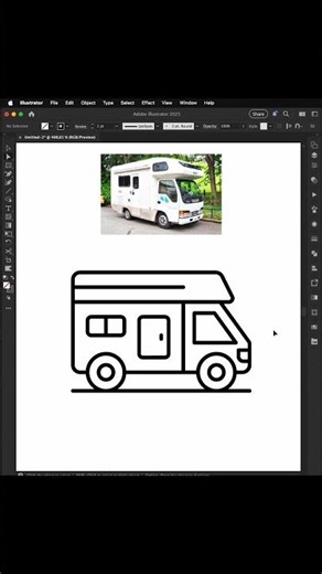 Object to Icon: Camper Van #icondesign #adobeillustrator #designinspiration #graphicdesign
