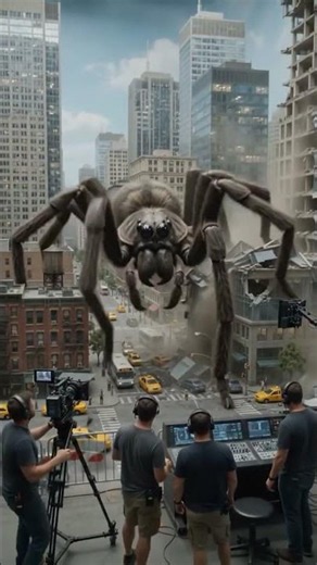 Giant Spider Attacks a Miniature City! 🕷️🏙️💥