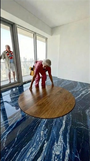 WE Built an Extreme Blue Aquarium Under the Floor 😱 #aquarium #homedesign #shorts