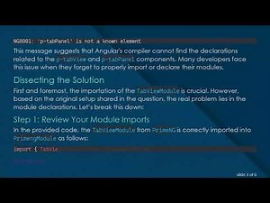 Resolving NG8001: 'p-tabView' is not a known element Error in PrimeNG 10.0.3