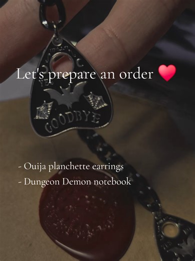 let's pack an order ! ***sound is not by me, click to see the original - reuploaded the vid so it says it's mine but pls gove credit where due if you use*** [ #packingorders #gothjewelry #ouija #altfashion #dungeonsanddragons ]