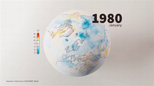 Animated map: 40 years of monthly temperature anomalies