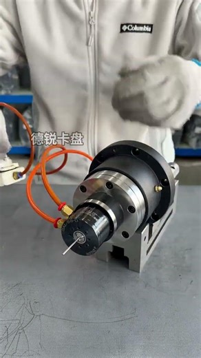 #Miniature pneumatic chuck# spindle with integrated mini pneumatic rotary chuck# motor-driven #short