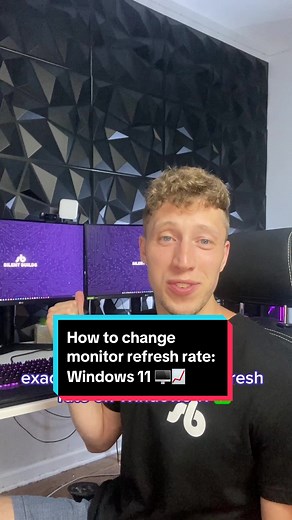 How to change monitor refresh rate: Windows 11 🖥️📈 #silentbuilds #pcbuildtips