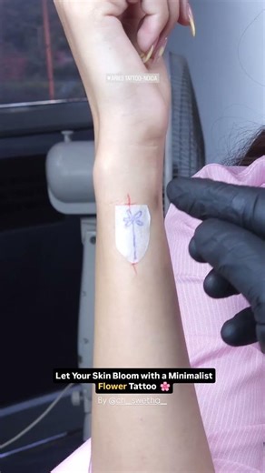 Elegant Minimal Floral Tattoo Idea 💫 | Noida Tattoo Studio