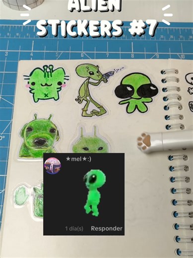 alien stickers parte 7 #fyp #diy #alien #stickers #diycraft | DIY Stickers