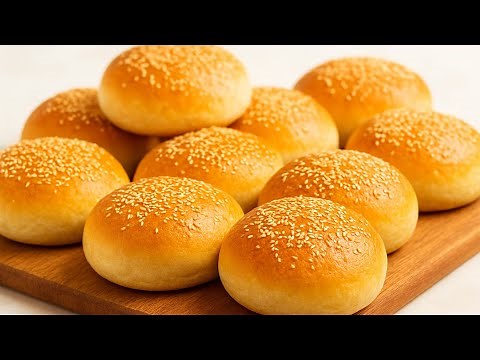 Soft & Fluffy Homemade Burger Buns 🍔 Easy Step-by-Step Recipe