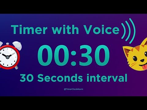 Timer with Voice 💋 Interval Timer 30 sec (No Breaks) Stopwatch 60 minute / 1 hour
