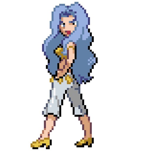 Karen sprite in Pokemon HeartGold and Soul Silver (Nintendo DS)