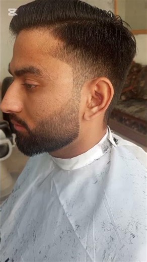 Side Part Low Fade + Sharp Beard Shape 😱 | Clean Barber Transformation ✂️🔥 #shorts