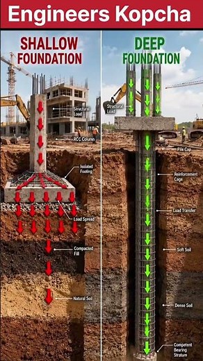Shallow vs Deep Foundation | Every Civil Engineer Must Know #civilengineer #civilproject