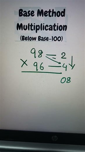 Base Method Multiplication (below base 100) #exam #tricks #maths