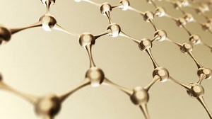 Animation slow moving of hexagonal molecules or network from glass and crystal. Animation of seamless loop.